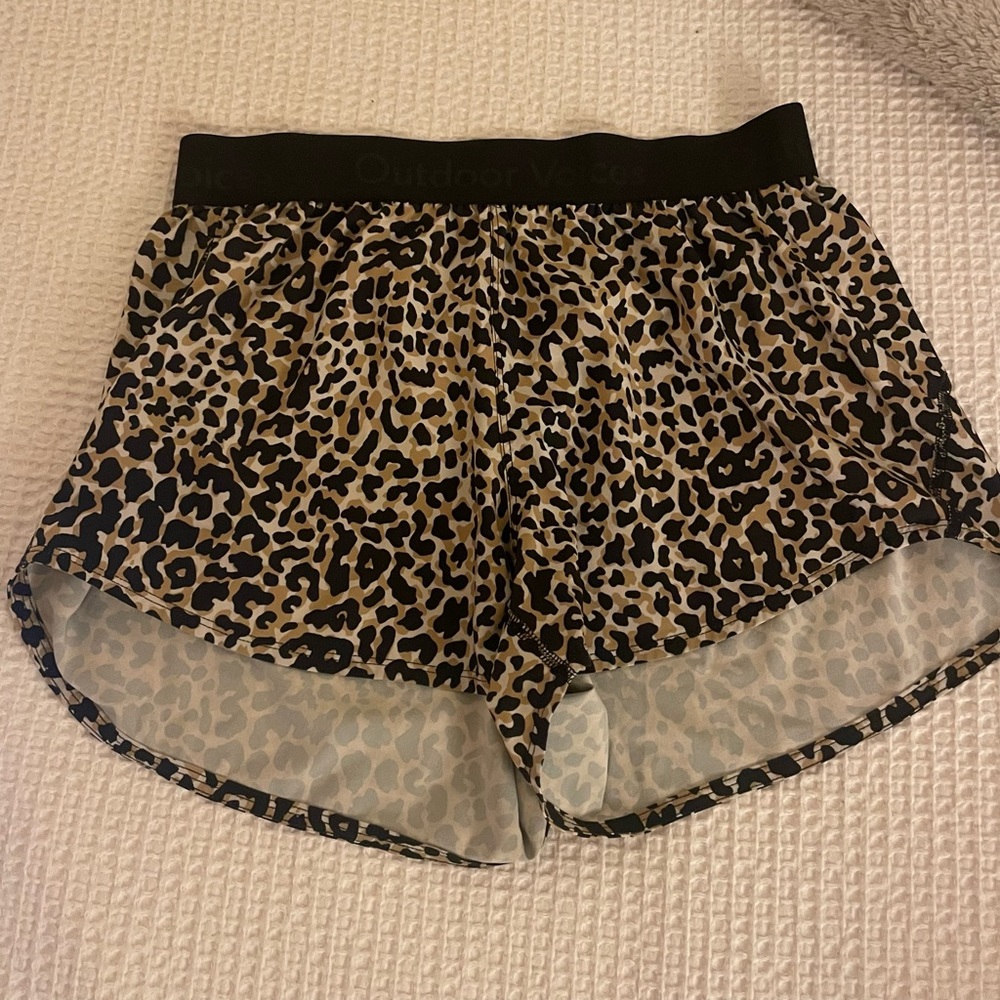 Outdoor Voices Leopard Print Athletic Shorts
